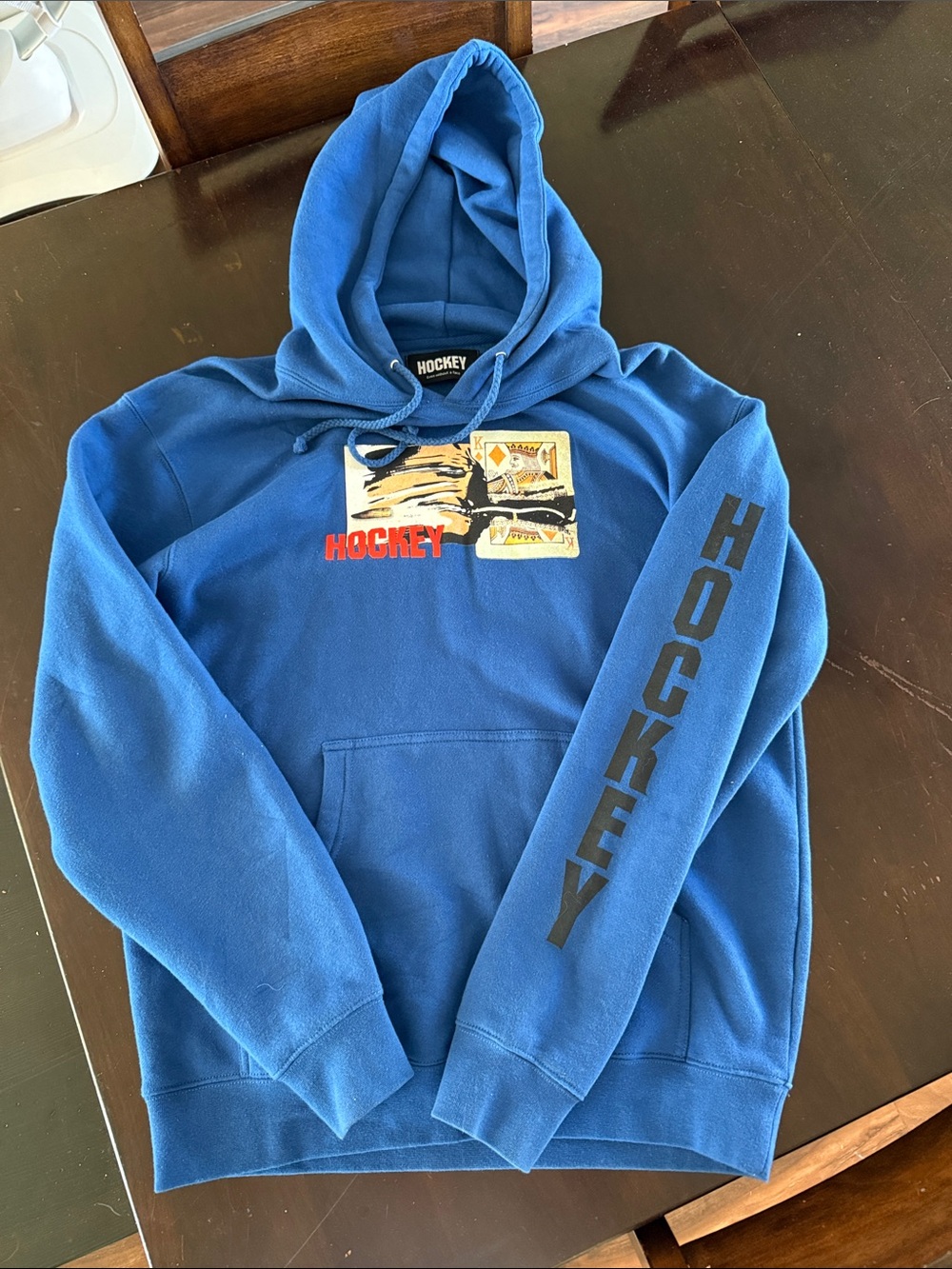 Royal Blue Hockey eyes without a face hoodie